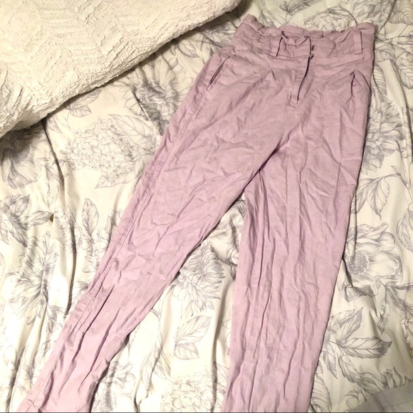 ASOS Casual Linen Pants Lilac - Picture 4 of 7